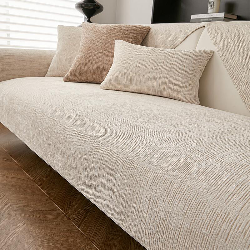 Breathable Cotton-Blend Sofa Cover, Classic Couch Cover And Stretchy Sofa Slipcover For Comfortable Seating