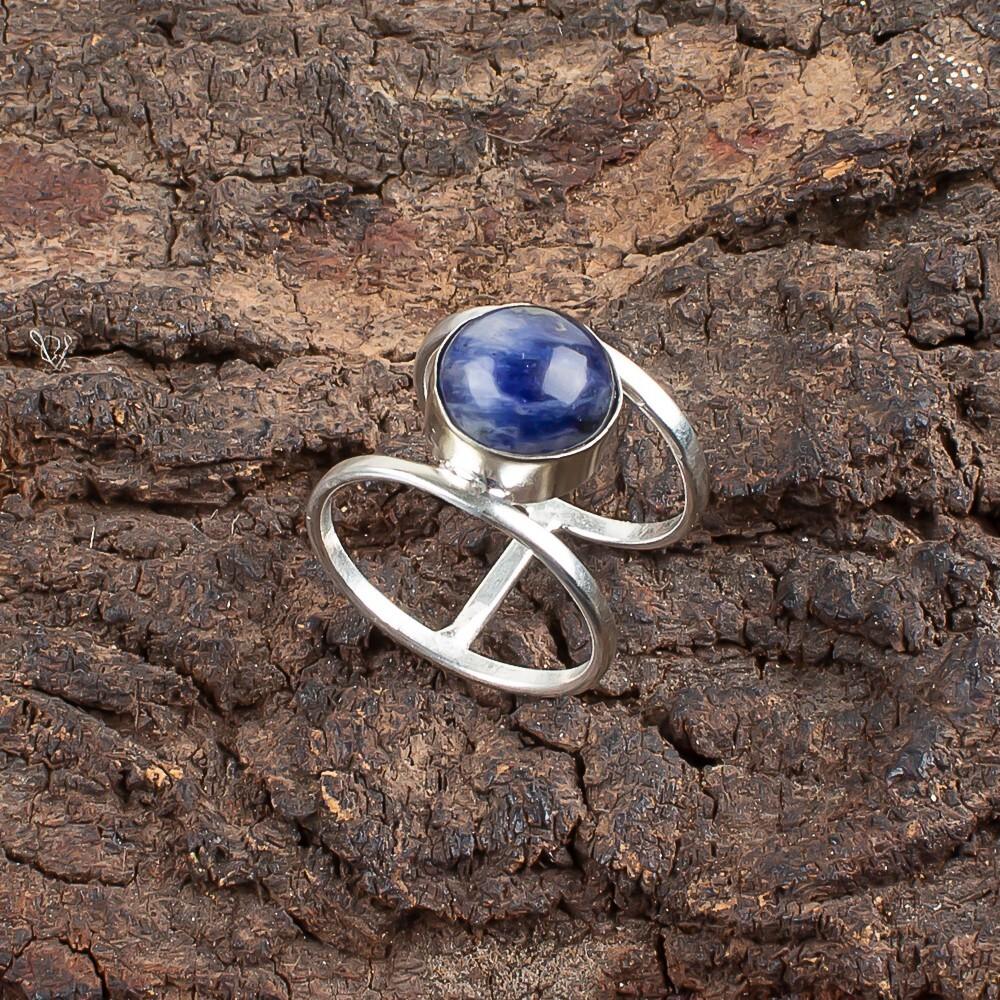 Natural Sodalite Gemstone 925Sterling Silver Jewelry Handmade Antique Boho Ring RR-13-23