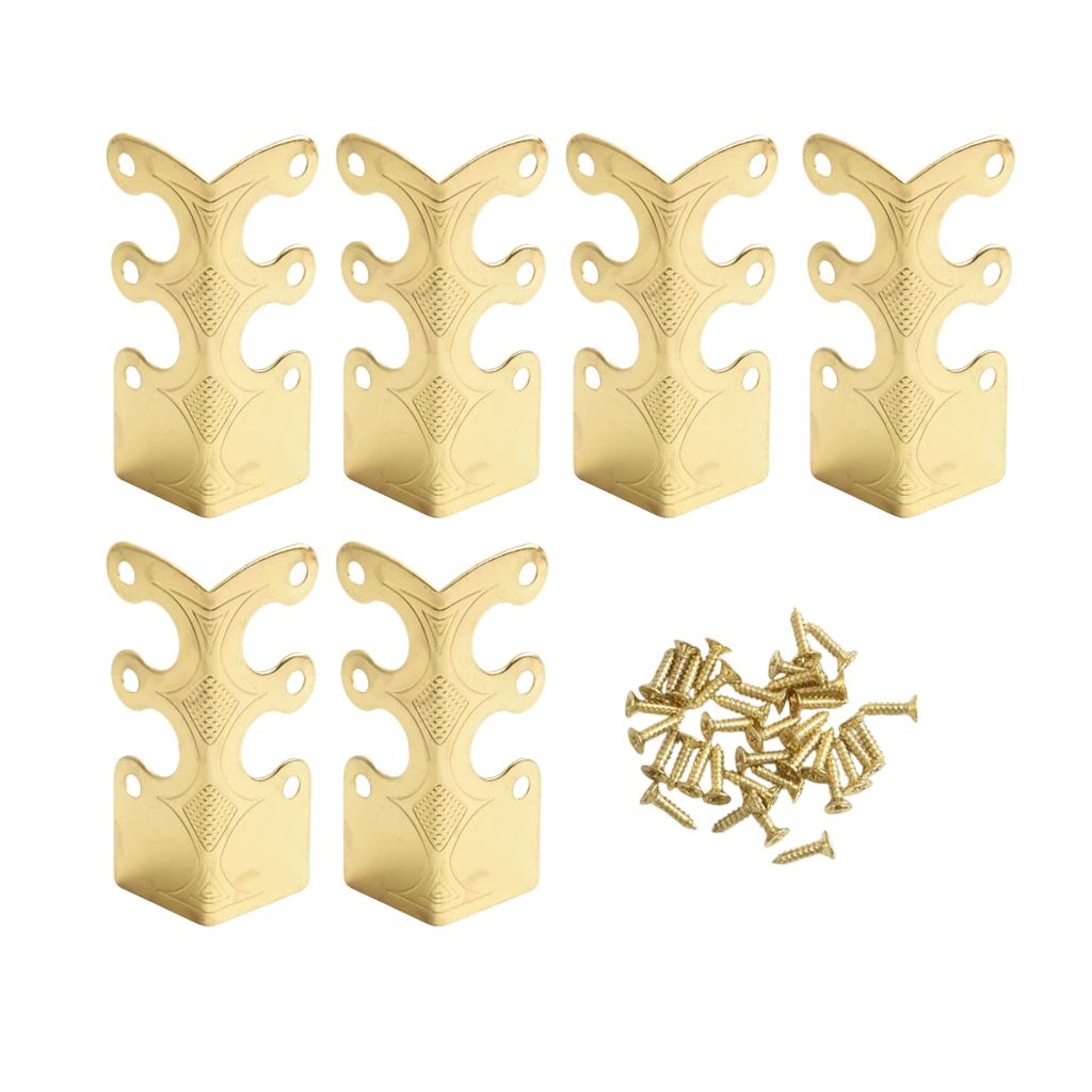 Set of 6 Vintage Metal Corner Protectors for Long Lasting Baseboard Care