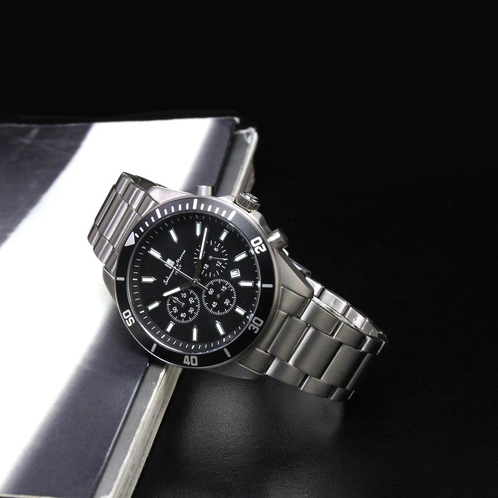 Limited Distribution Model Salvatore Marra Chronograph Watch Titanium Japanese Movement 5 ATM Water Resistant Brand Watch Gift Day SM24104 Men's