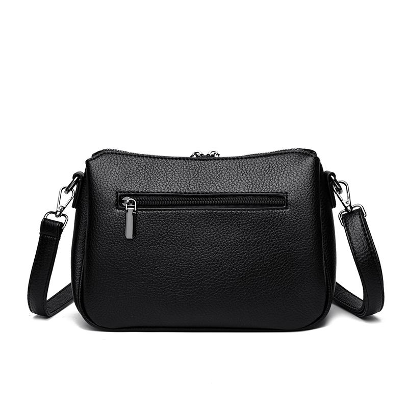 Three-Layer Multi-Use Middle-Aged Mother Bag Women's Embossed Change Shoulder Crossbody Bag