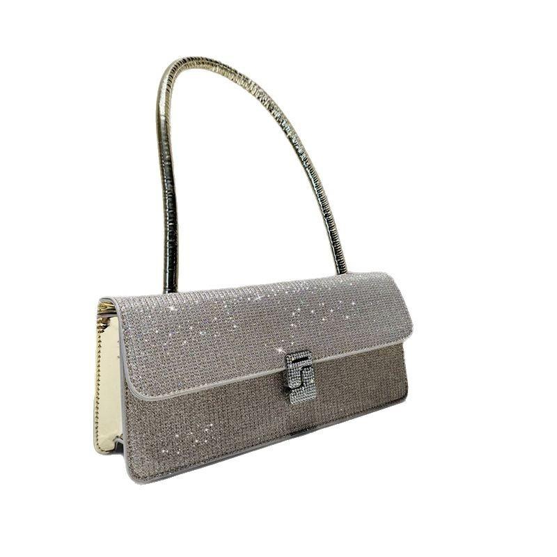 Trendige Taschen leichter Luxus Nische neuer Street-Trend Handheld Strasssteine einzelne Schulter Mode Achselhöhle kleine quadratische Tasche