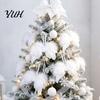 Holiday Party Props 10Pcs White Feather Angel Wings Ornament for Christmas Tree Decoration, Soft Fluffy Hanging Pendant with Lanyard Parties And Baby