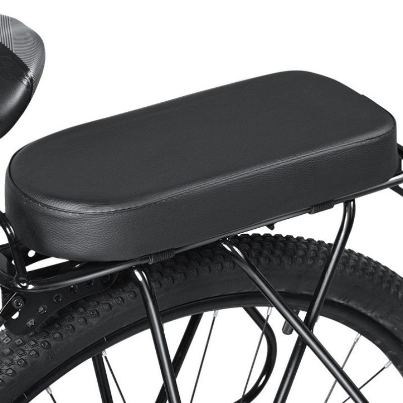 Bicycle Back Seat Bike Pu Leather Soft Cushion Rear Rack Seat Water Resistant Children Seat With Back Rest Bicycle Accessories