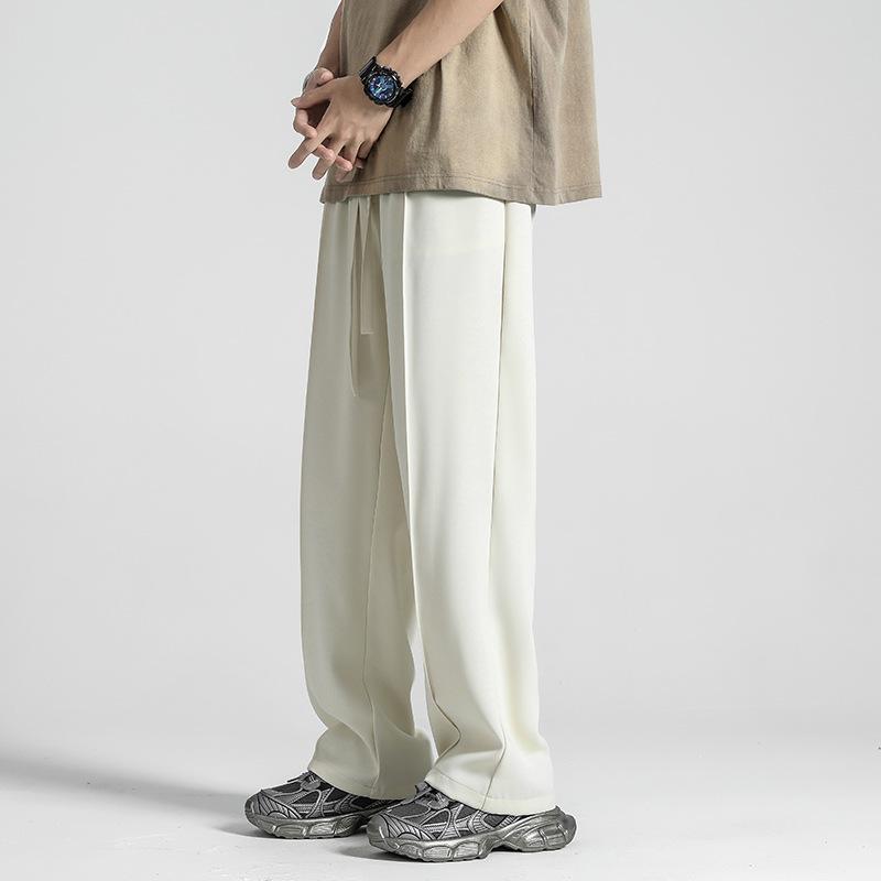 

Men s Straight Loose Ice Silk Draping Feeling Plus Size New Spring and Summer Casual Trousers Sporty Wide Legs 5XL