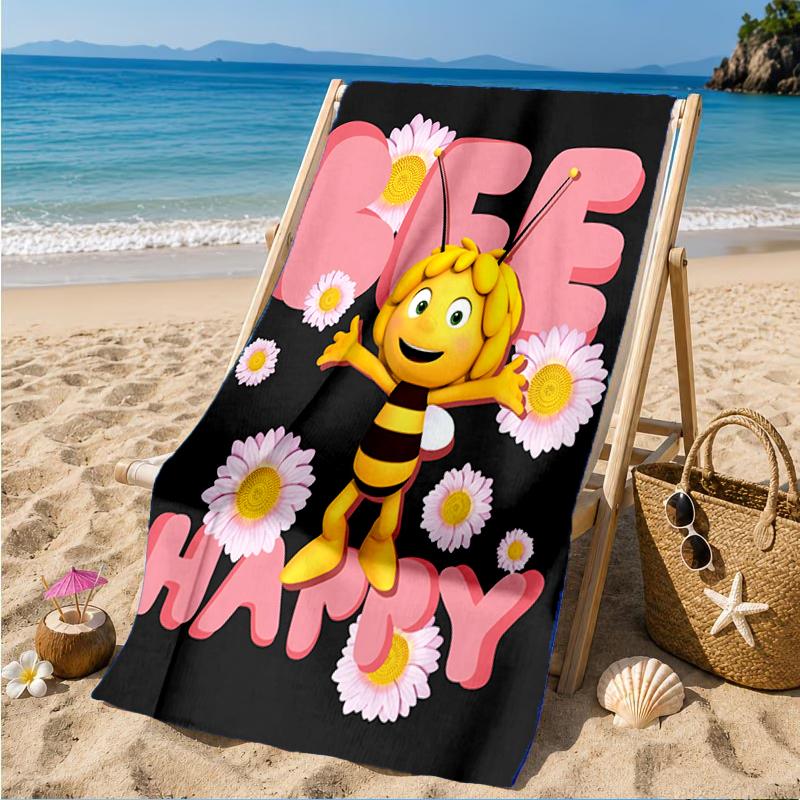 Bee Adventure Maya Beach Towel, Super Soft Microfiber, Perfect Gift for Her/Him, Birthday, for Pool, Beach, Travel, Decor Beach Party