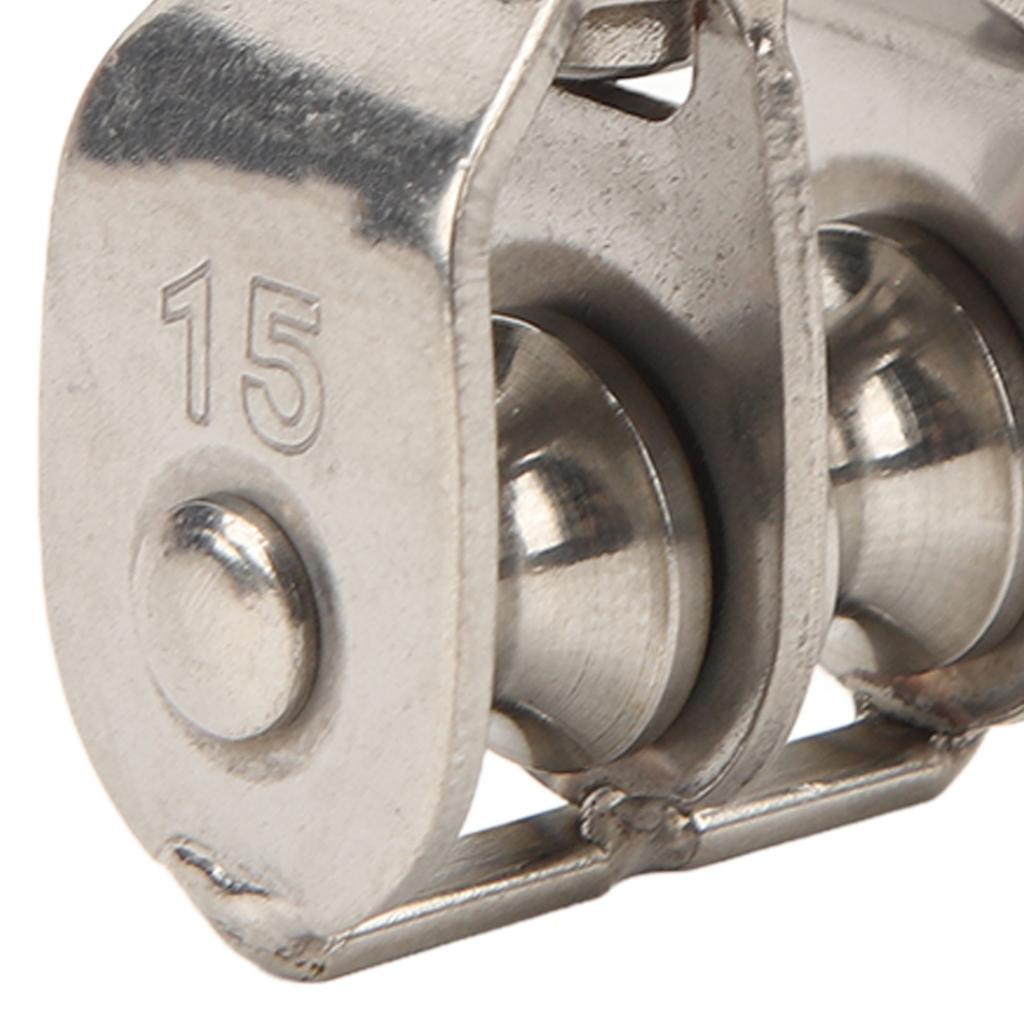 2Pcs Lifting Double Pulley Block Heavy Duty Stainless Steel Roller M15 Wire Rope Crane Hanging 35KG Loading