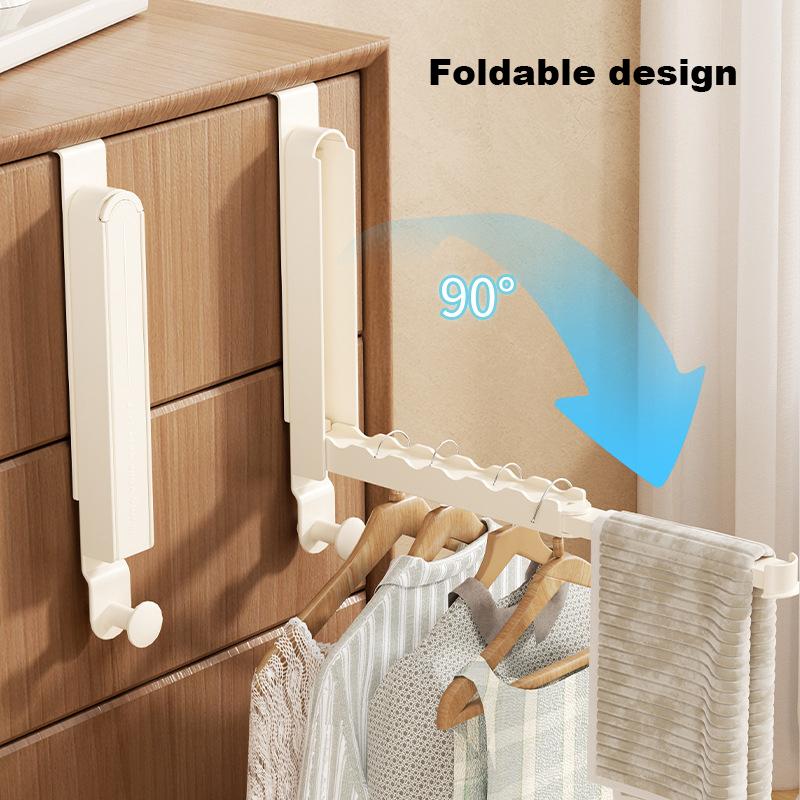 No Drilling Folding Clothes Drying Rack Towel Hooks Punch-Free Coat Rack Hat Wall Hanger Adhesive Wall Hooks Storage Hanging