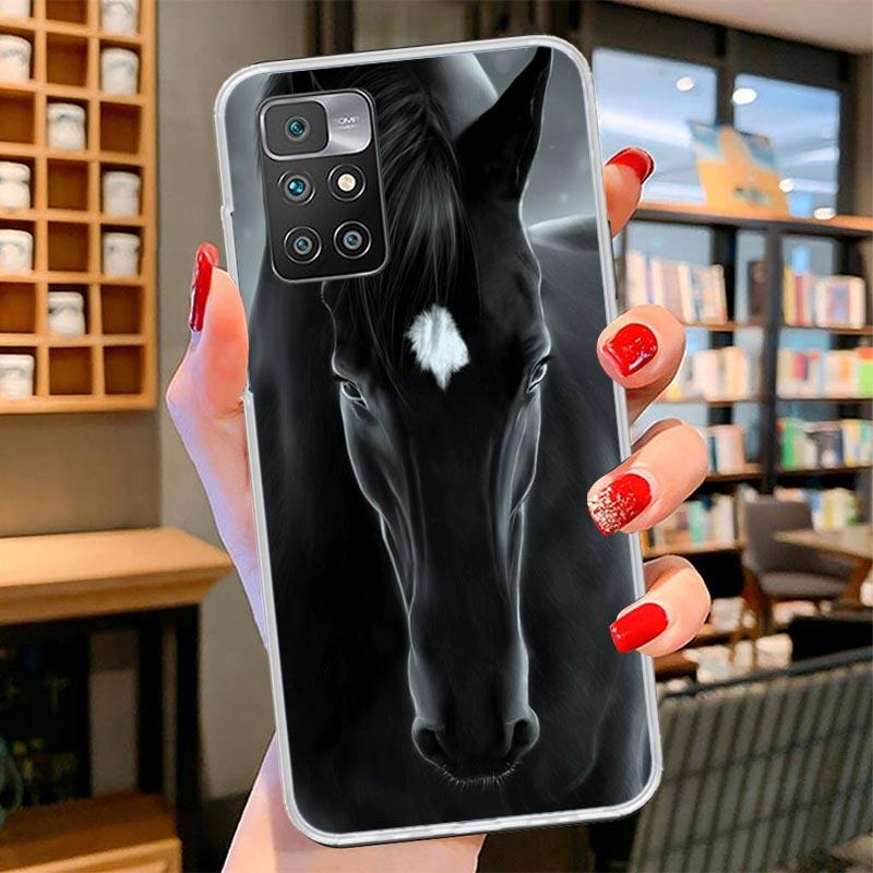 Animal Black Horse Cover Phone Case For Xiaomi Poco F7 Ultra X7 X6 X5 Pro M7 Redmi 15C 15 13C 13 12C 12 10C 10 9A 9C 9T 9 Shell