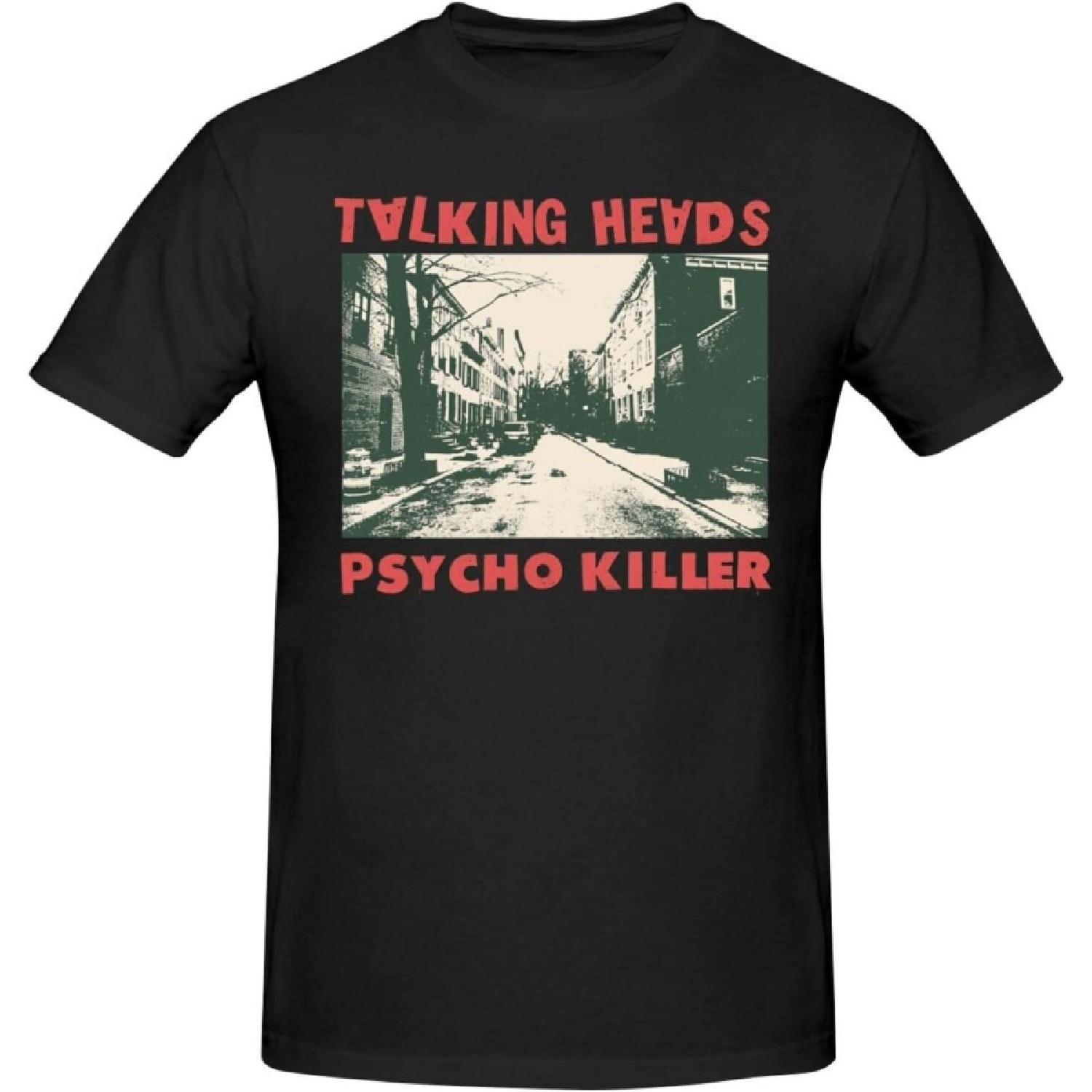 Men s Talking Music Heads Patterned Casual and Fashionable Pure Cotton T-Shirt 700324614 S