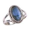 Natural Labradorite Gemstone 925 Solid Sterling Silver Jewelry Ring Size 7 F0J88