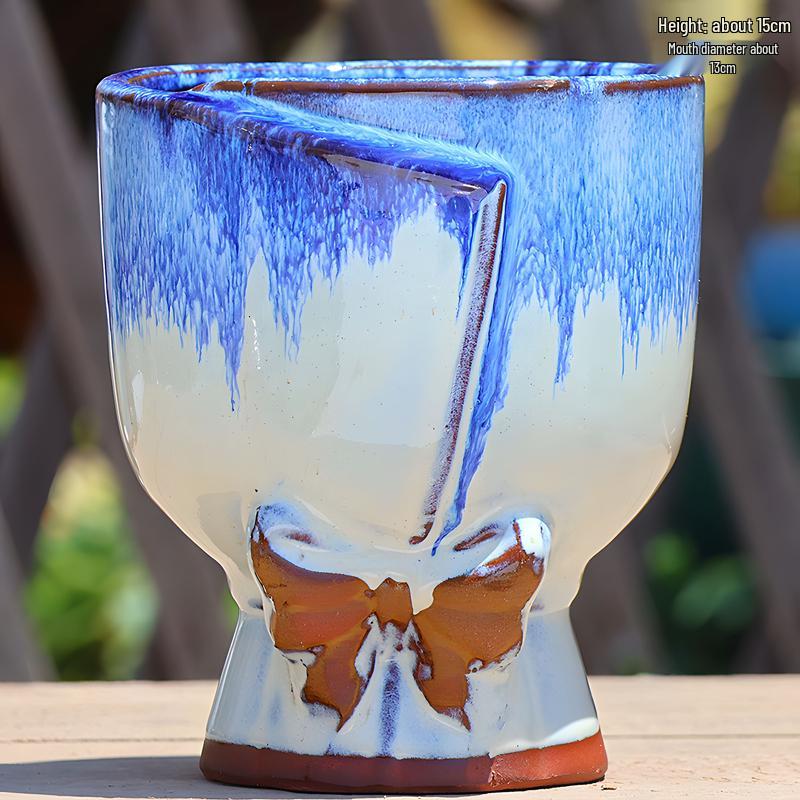 Minimalist Large Coarse Pottery Flower Pot for Succulents and Green Plants