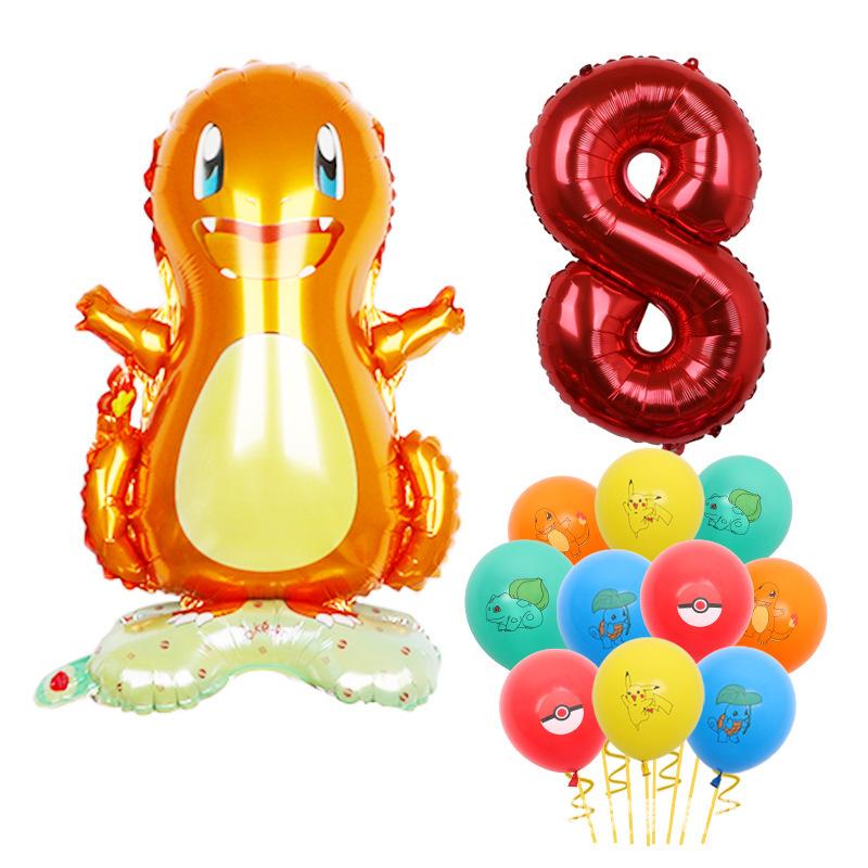 Standing Pokémon Pikachu Squirtle Child Elf Birthday Aluminum Film Printing Latex Balloon Gift