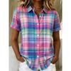 Women's Shirt Short Sleeve Graphic Geometric Striped Vintage Tropical Stylish Shirt Collar Regular Tops