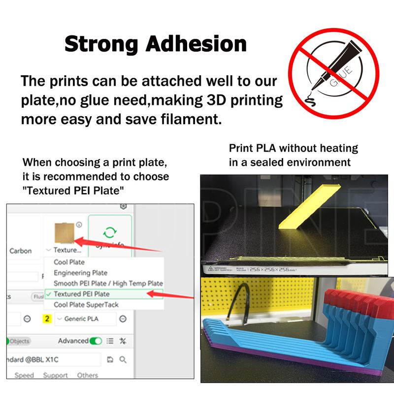 For Bambu Lab Build Plate P2S P1S X1C A1 Cooltack Plate PLA PETG ABS Etc. Cool Print Upgrade Textured PEI 257 Quality Assurance