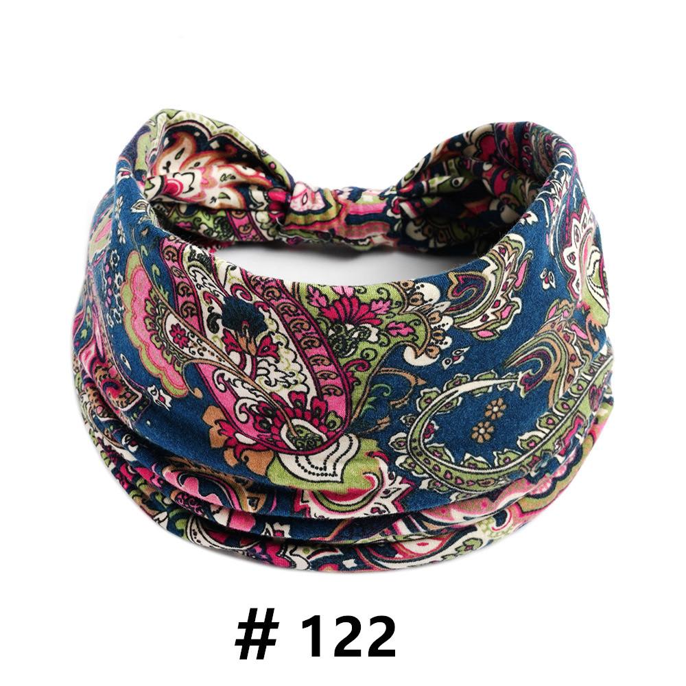 Cashew Print Headbands for Women Wide Boho Turban Headwrap Cotton Knot Elastic Hairbands Bandeau Sport Workout Hair Accessories
