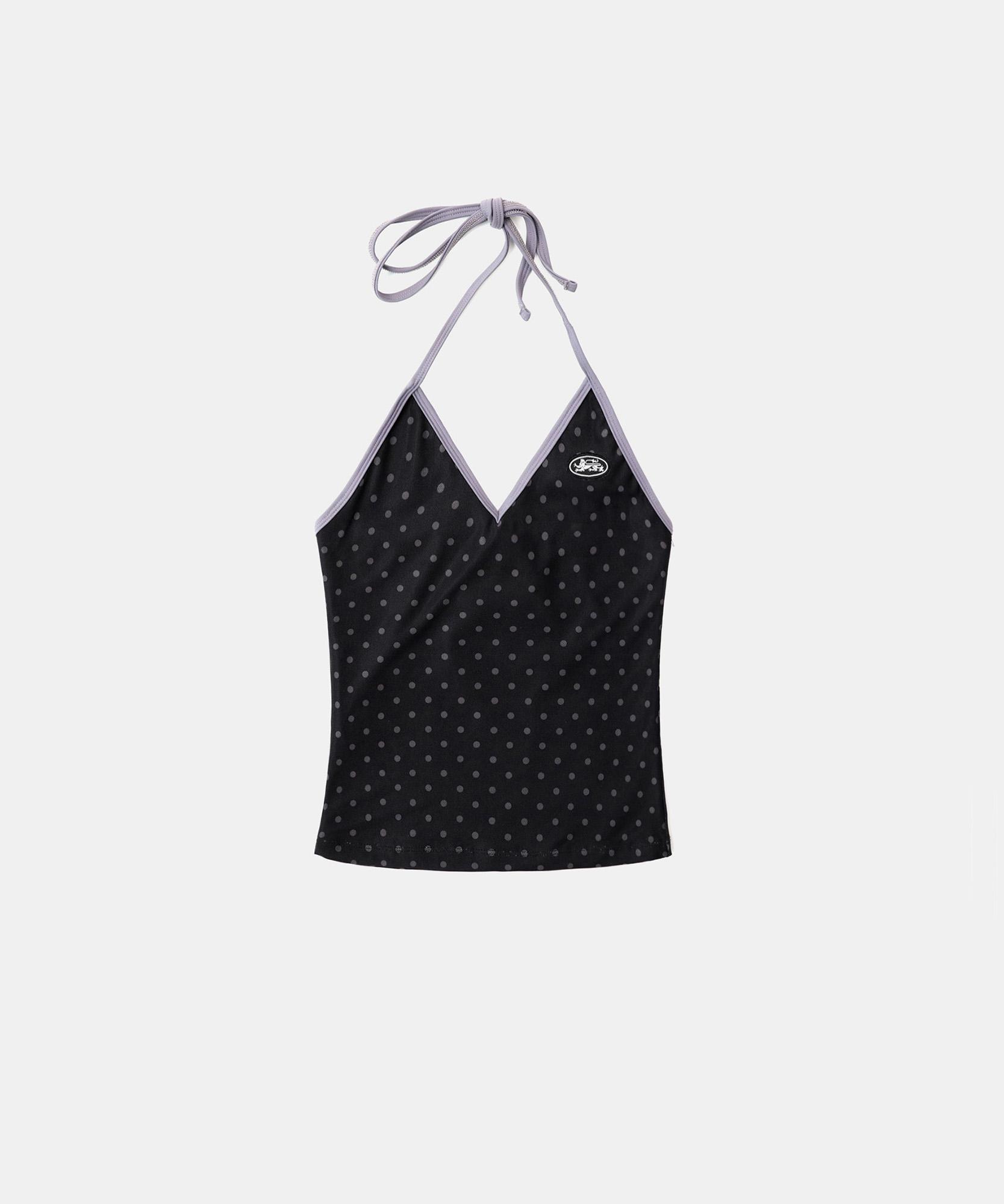 Bad Blood [Aqua] Splash Dot Holter Tank - Black S