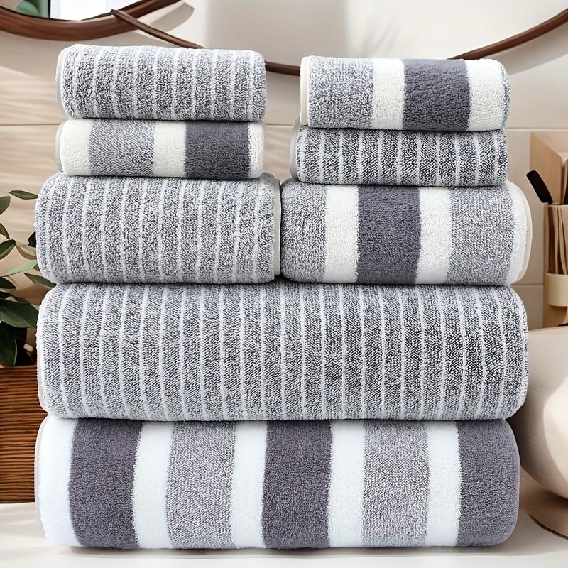 8pcs Towel Set, 2 Bath & 2 Hand Towels, 4 Face Towels. For Spa, Gym, Hotel, Camping & Outdoor Use. Fast Drying.