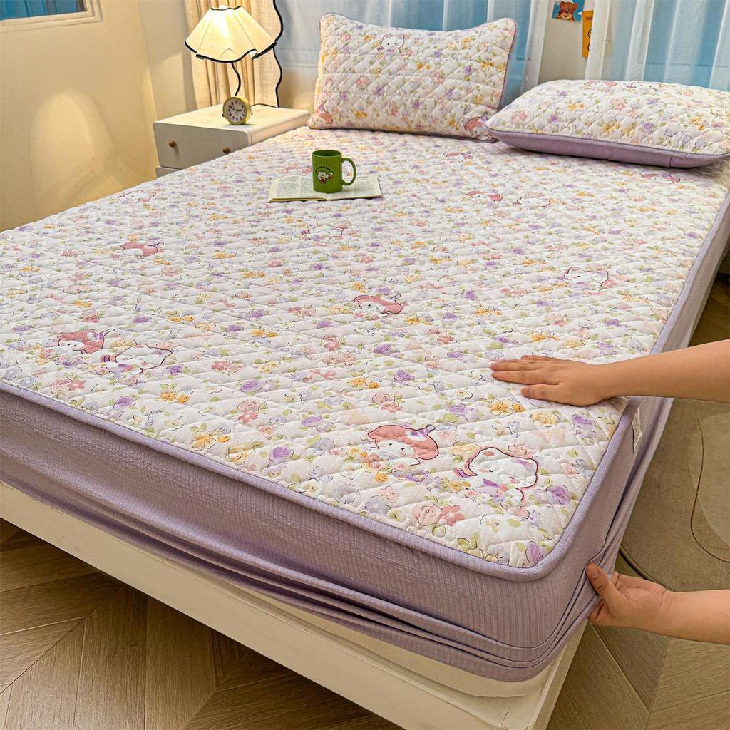 Retro Crinkle Cotton Quilted Fitted Sheet Set - 3 Piece 2025 Edition