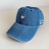 Fashion denim cap small love embroidered baseball cap student couple versatile hat wide brim shows small face