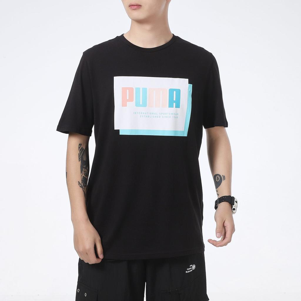 PUMA T Shirts Men's Black Crew Neck Moderate Straight Fit 845864-51