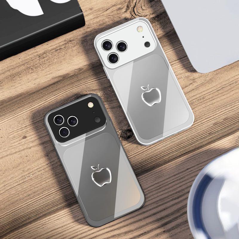 Metallic Gray Texture For iPhone 17 Air 16 E 15 14 13 Plus 12 Mini 11 17 Pro Max XR Xs Max 16E 7 8 Tempered Glass Phone Case