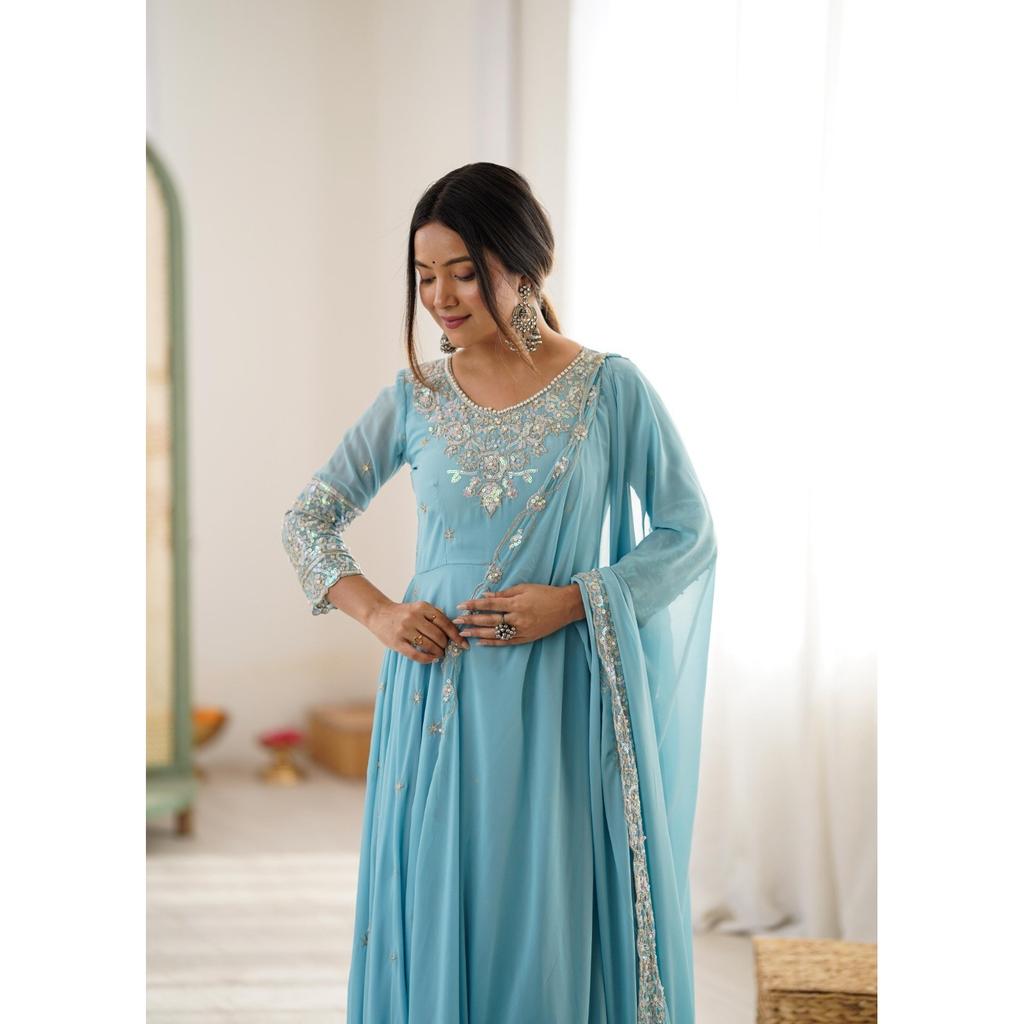 Indian Bollywood Pakisatni Anarkali Suit Beautiful Wedding Wear Salwar Kameez
