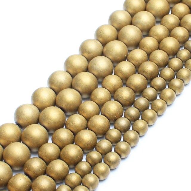 

Матовые гематитовые бусины из натурального камня, розовое золото, черные круглые минеральные бусины для изготовления ювелирных изделий, аксессуары для браслетов «сделай сам», 15 дюймов 8mm approx 46pcs