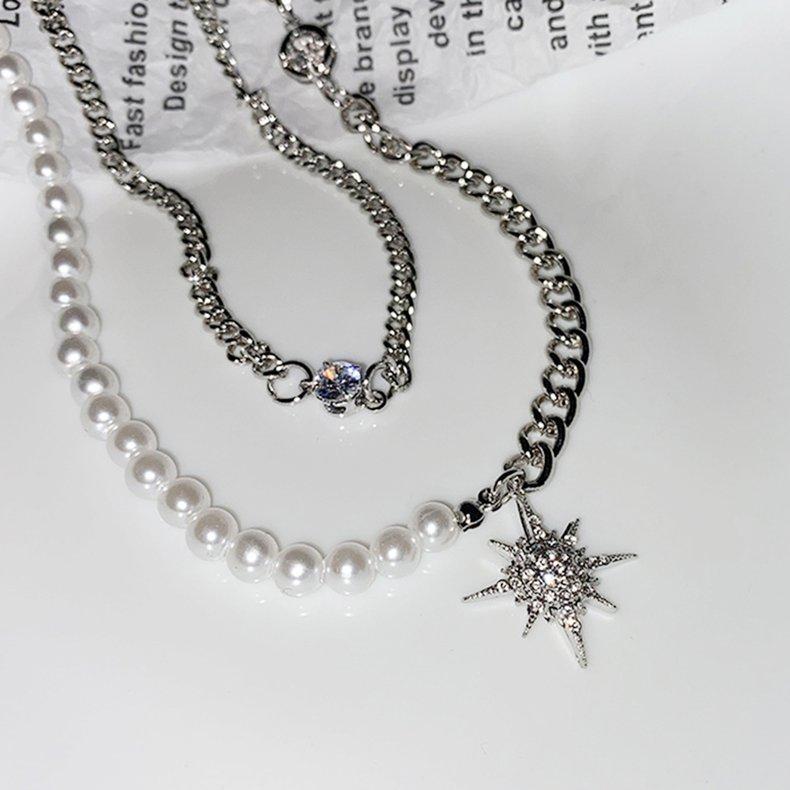 Pearl Necklace Titanium Steel 