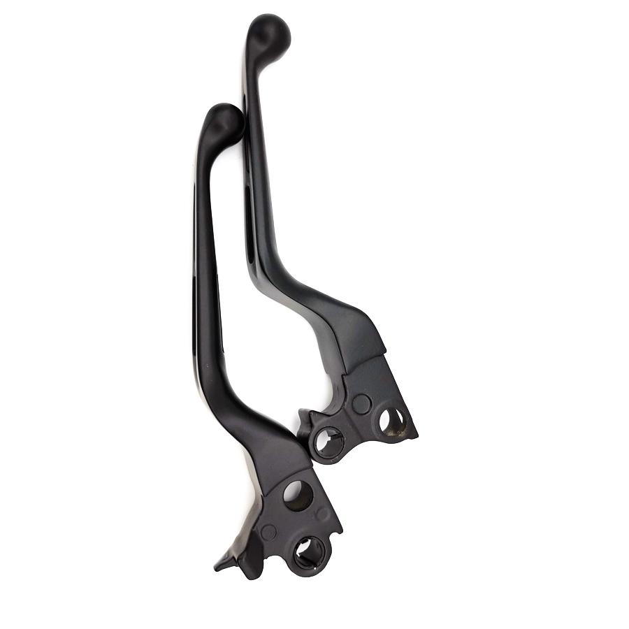 Black Brake Lever Set Slotted Brake Clutch Levers for Harley Davidson 1996-2014