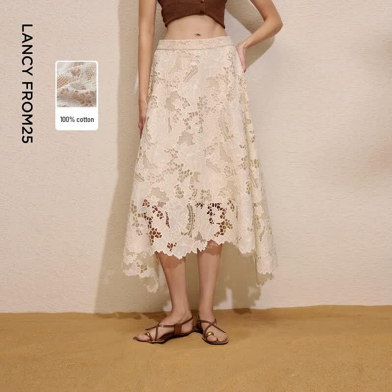 Langzi 25 Artist Series Lace French Style A-Line Skirt L