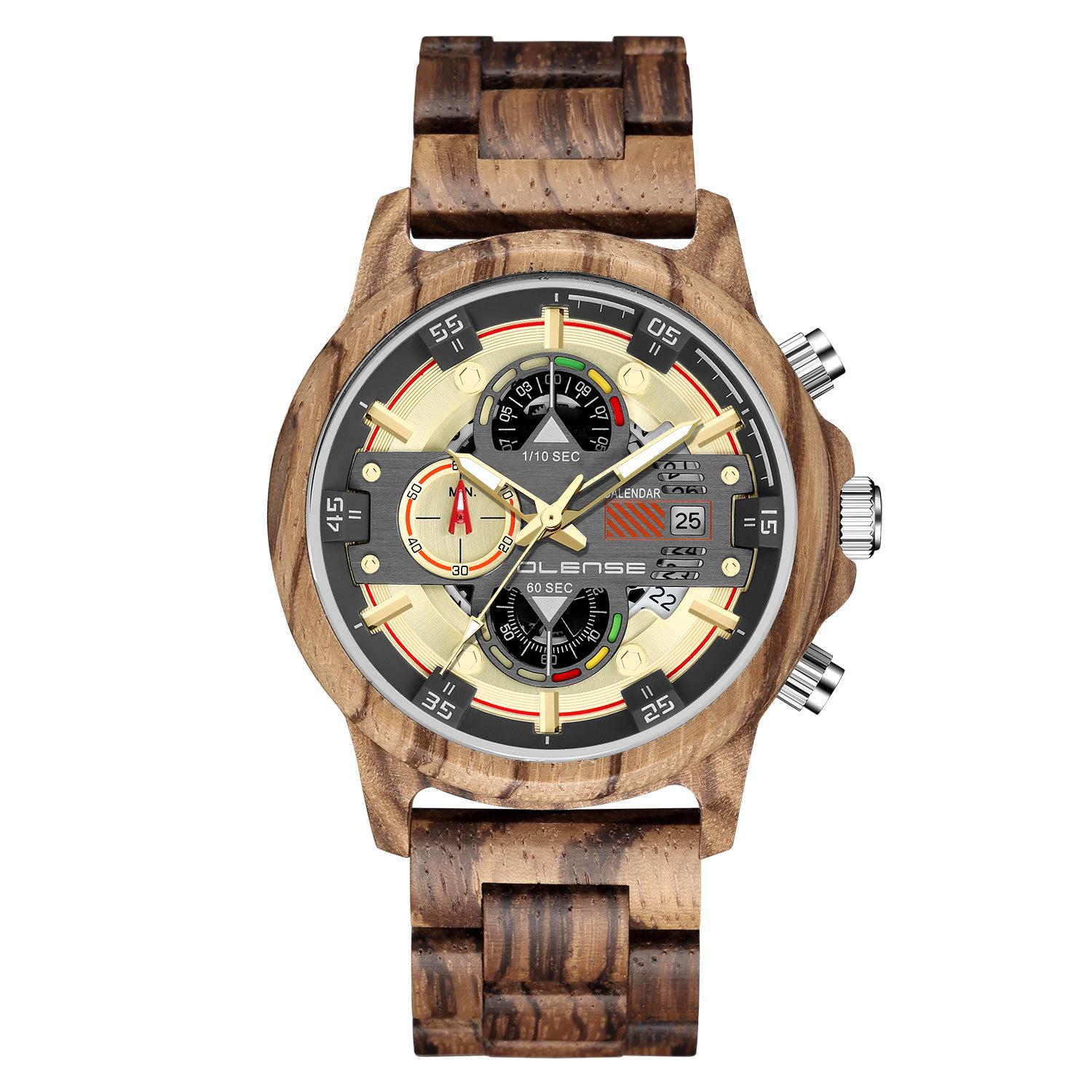 

Oulonshi Men s Multifunctional Wooden Quartz Watch - Luminous Sports & Fashion Design