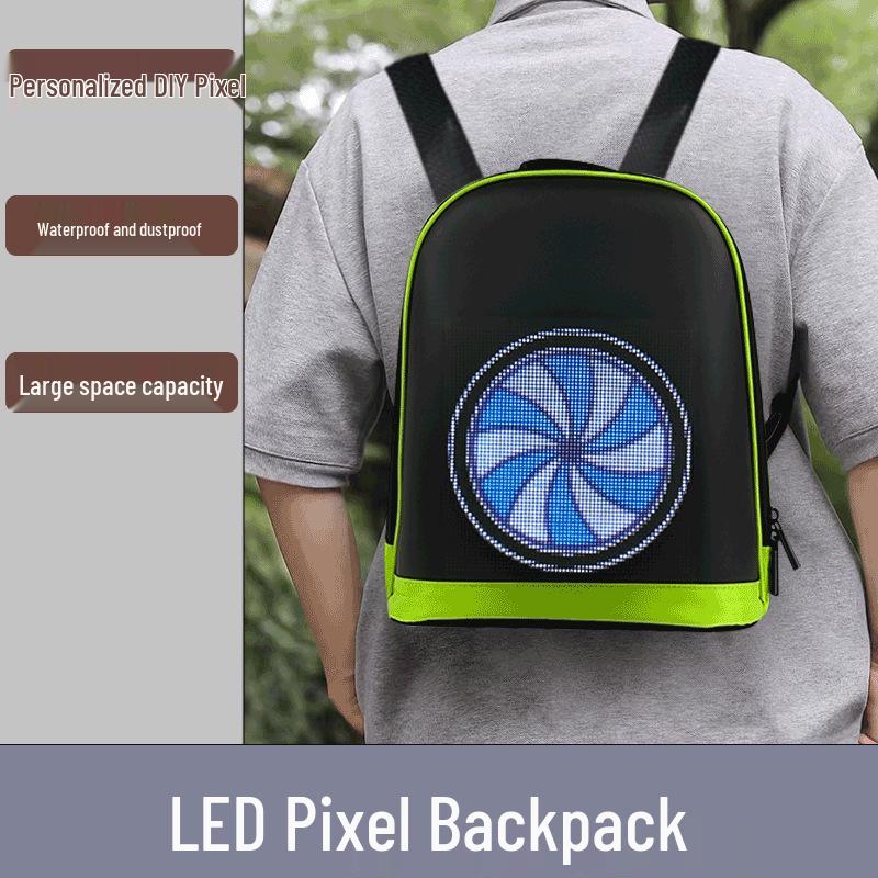 LED Luminous Waterproof Bluetooth Backpack with Custom Display - Lightweight and Casual for Students Sky Blue