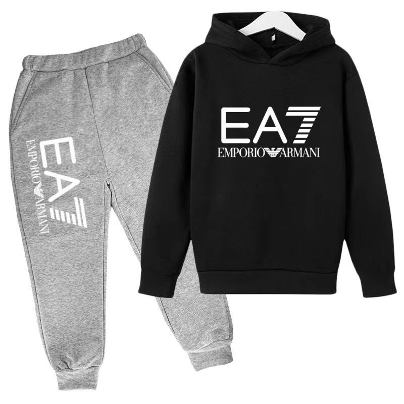 Kids Autumn Winter Hoodie Boy Girl 3-12Yrs Letter Print Clothing Casual Top+Trousers 2P Child Gift Brand Sports Coat Jogging Set