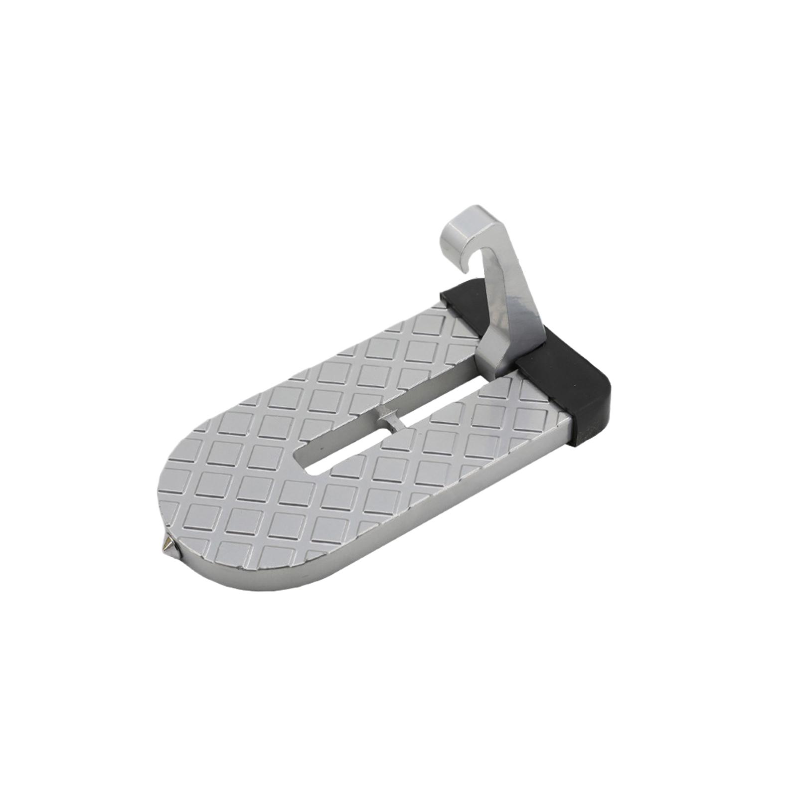 

Car Roof Rack Step Foldable Car Door Step Universal Car Door Latch Hook Auxiliary Foot Pedal Aluminium Alloy Safety Hammer срібний