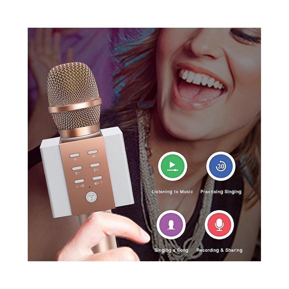 TOSING 008 Wireless Karaoke Microphone Bluetooth Speaker 2-in-1 Handheld Singing Recording Portable KTV Player for iOS Android Smartphones Tablet PC R