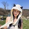 2025 little devil strap quick drying sun protection visor women's headscarf hat cute cat ears fisherman hat