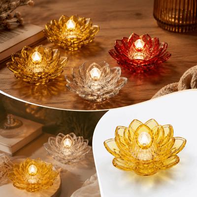 Lotus Outline Design LED Flameless Candle LED Lotus Lamp  Home Table Decoration