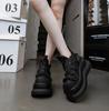 Fashion 8CM Gothic Style Chunky Boots High Platform Women Ankle Boots Elegant Walking Comfy Woman Motorcycle Shoes Punk Leather Boots