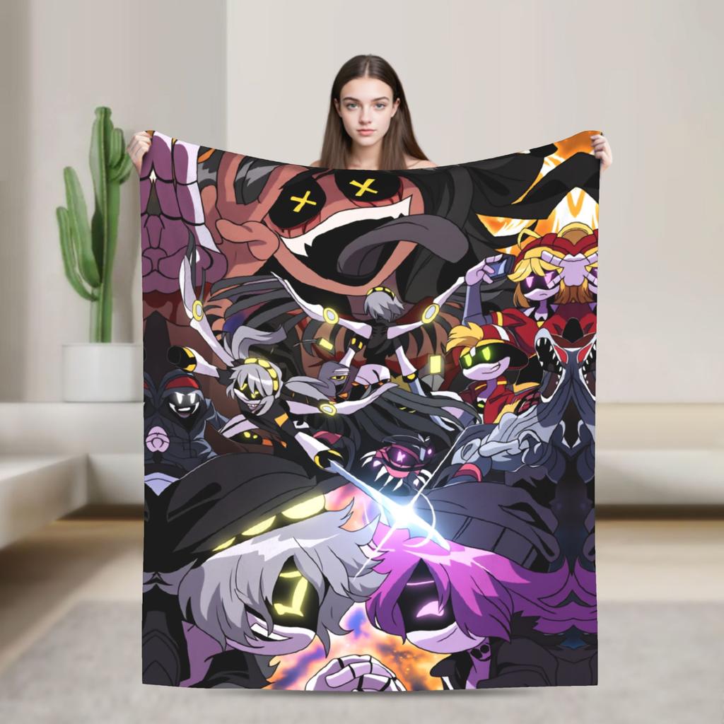 Murder Drones N and Uzi Blanket  Warm Soft Street Trend Plush Throw Blanket For Bedroom Travel Flannel Bedspread Bed Cover