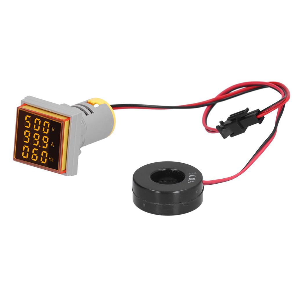 Digital Led Indicator Lamp Square 3‑Display Signal LED Light 60‑500V AC0‑100A ST17VAHYellow