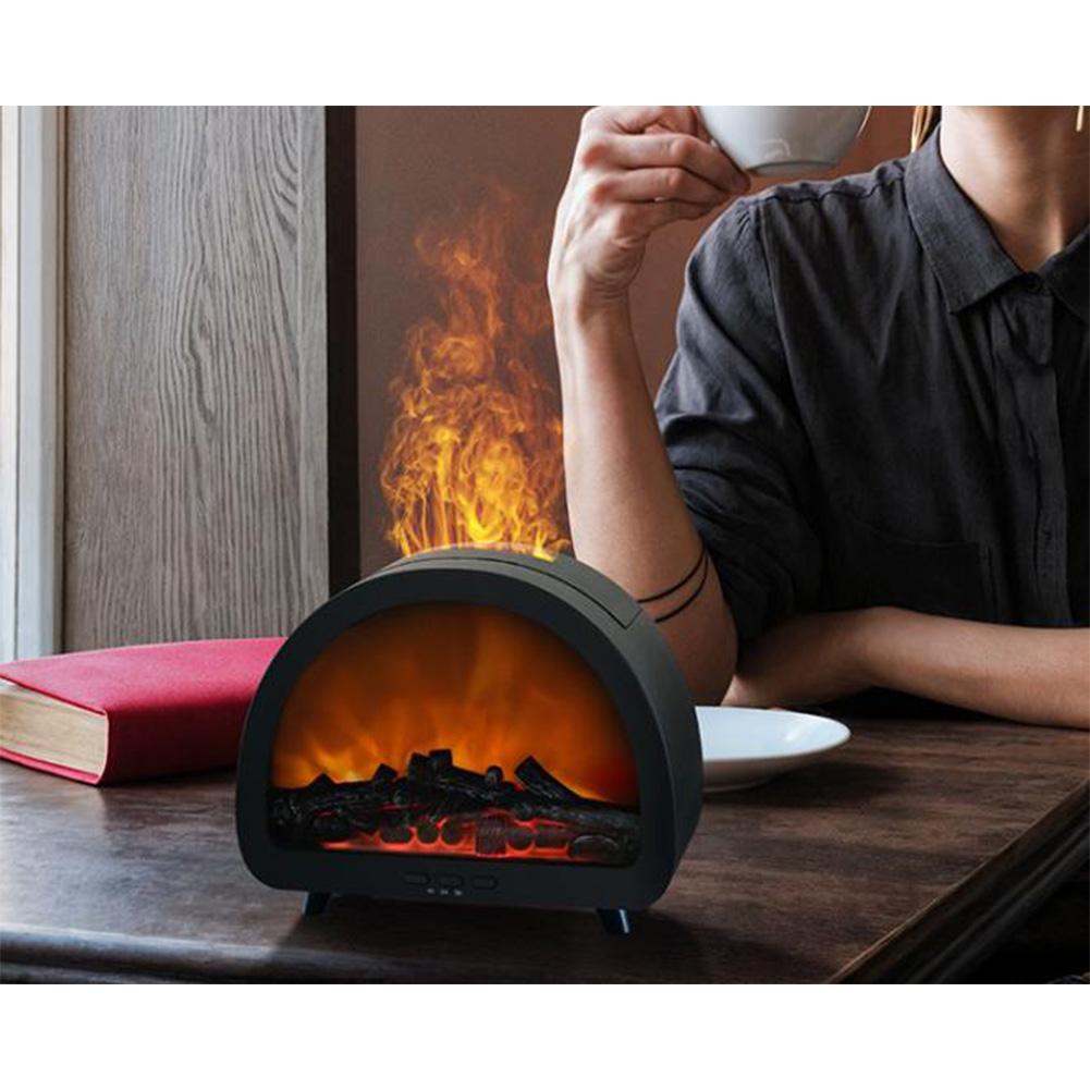 Camino a LED con Cambio di Colore, Diffusore di Aroma a Fiamma con Telecomando, Serbatoio dell'Acqua Grande e Funzione di Spegnimento Automatico di Sicurezza