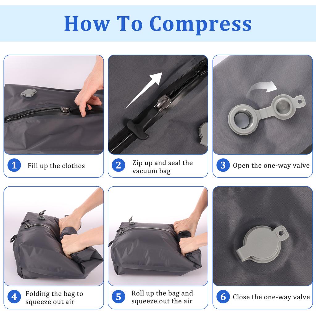 Vacuum Sealed Storage Bag Travel Clothing Compression Pack Empty Bag Space Saveing for Suitcases Backpack Luggage