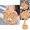 Cartoon Leaf Bear Plush Tote Bag With Large Capacity For Daily Use