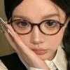 Women's Student Commuter Travel Glasses Anti-Blue Light Fashion Personality Retro Artistic Classic Oval Plain Glasses