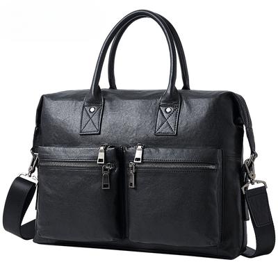 First Layer Cowhide Leather Men's Briefcase Business Plant Tanned Leather Large Capacity Men's Bag Genuine Leather Cowhide Shoulder Straddle Bag