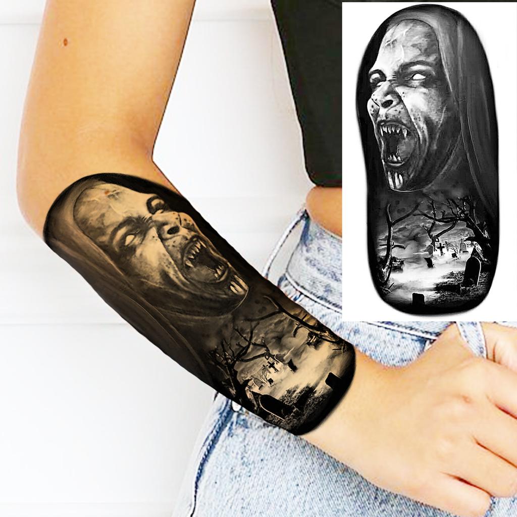 Scorpion Rose Flower Temporary Tattoos For Women Adults Realistic Vampire Wolf Scary Snake Crown Fake Tattoo Sticker Arm Tatoos