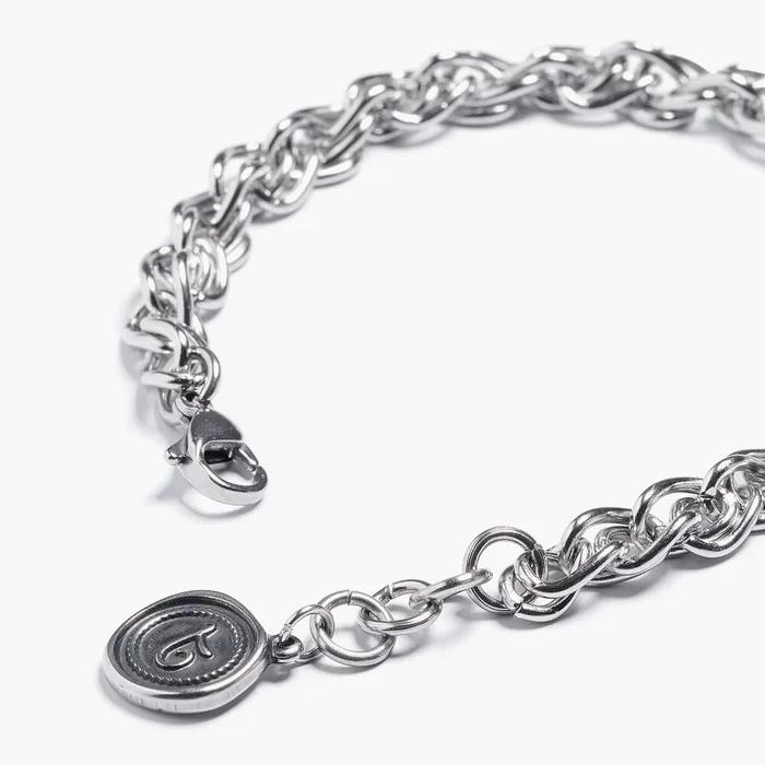 3 Bold Flat Ring Slim Layered Chain Bracelet (C2503AC1286_SV)