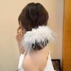 Solid Color Plush Hair Ring Korean Style Elastic Hair Bands Trendy Furry Scrunchies  for Women