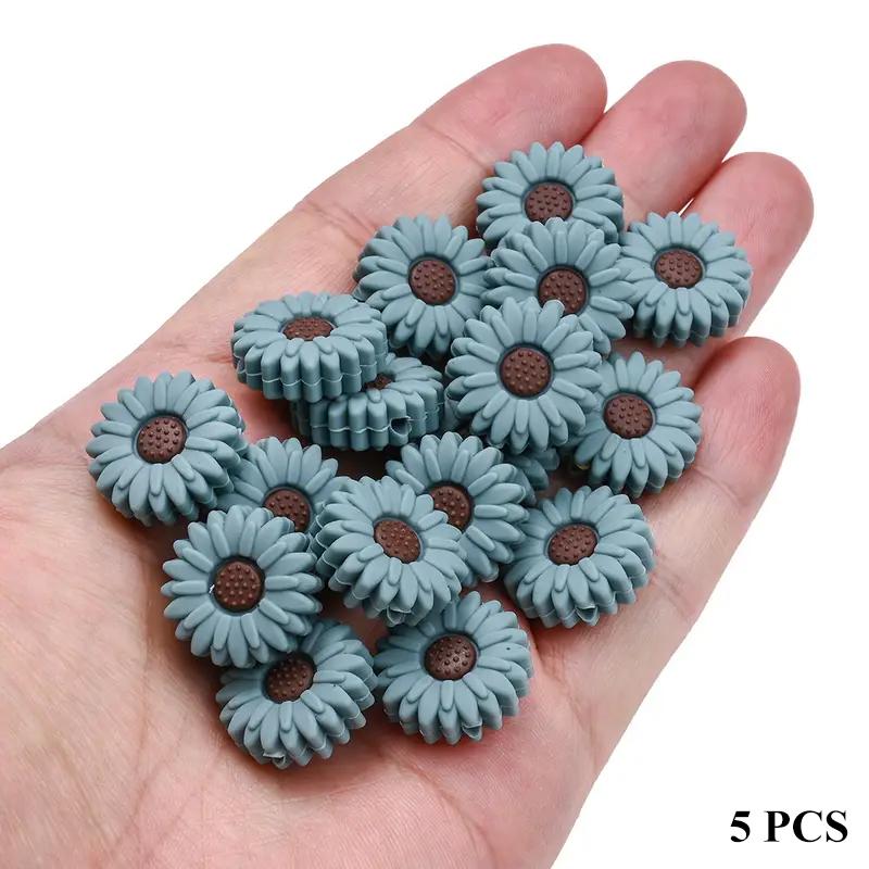 5/15PCS Multi-color Daisy Silicone Beads, 20mm, Suitable for DIY Pen Bead Bracelets, Necklaces, Keychain Accessories, Etc